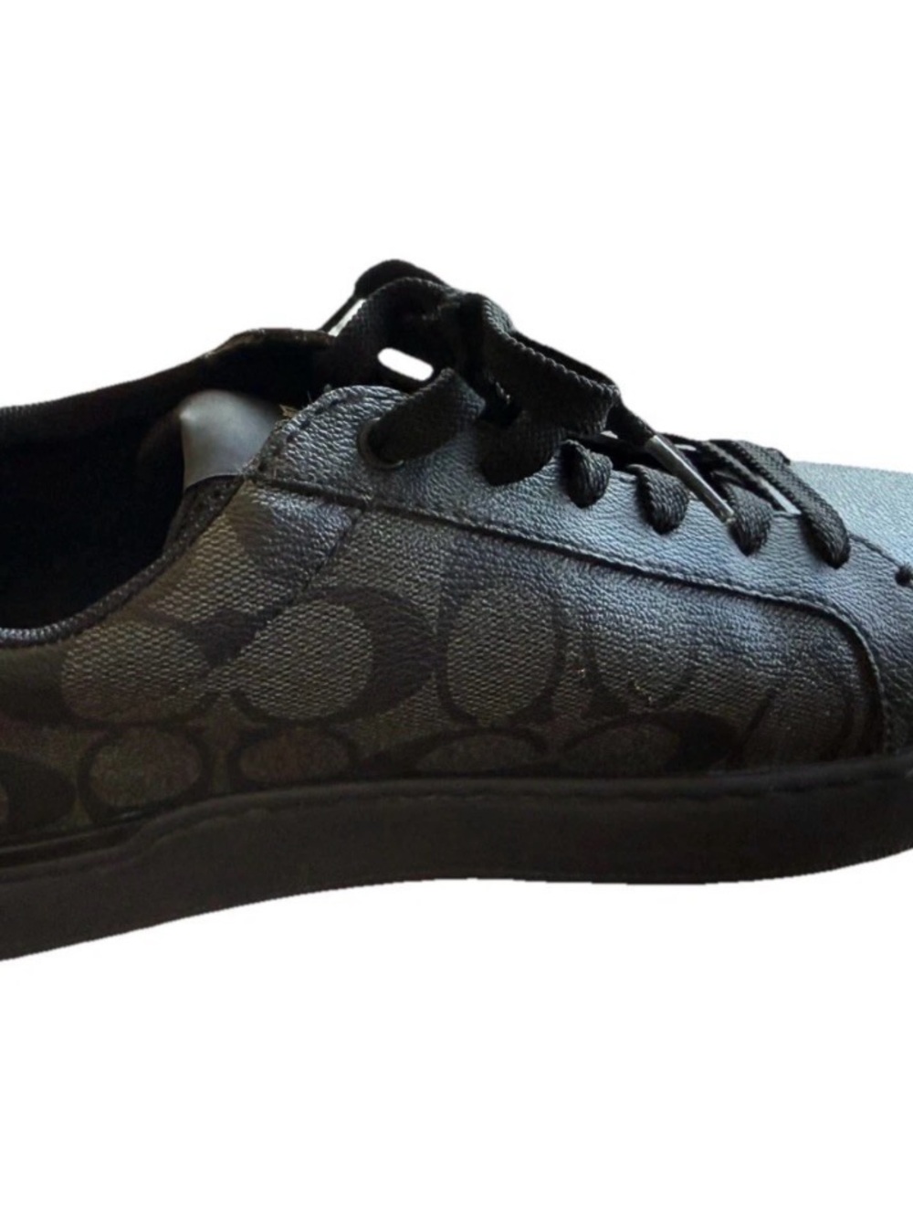 Coach Shoes Mens Size 9D Black Signature G4949 Low Top Sneakers Logo Leather - Picture 9 of 12